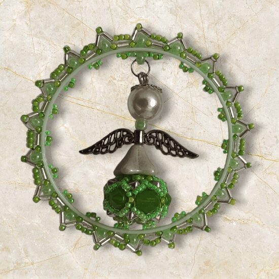 Korálkový andílek v kruhu